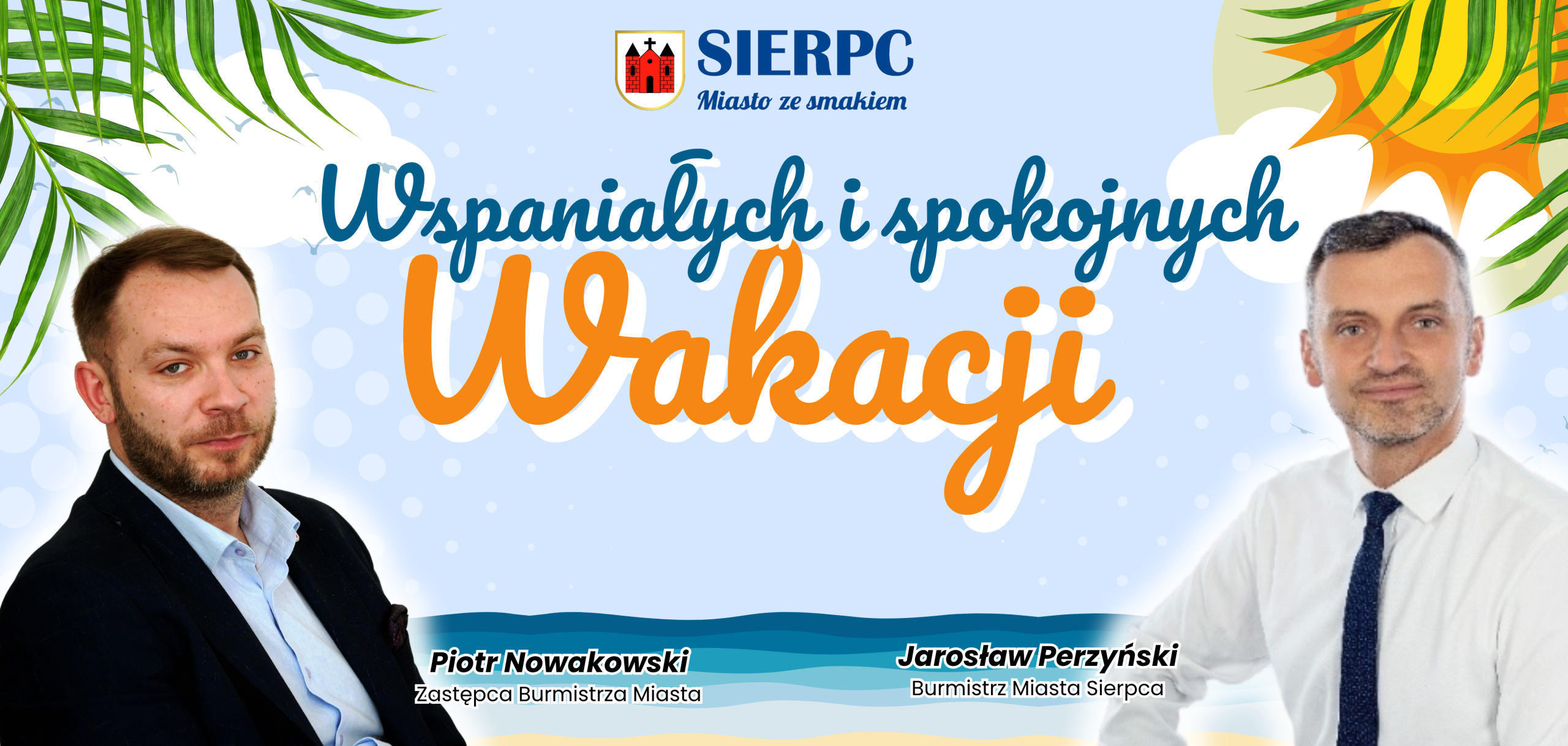 Grafika z życzeniami od Burmistrza i jego Zastępcy.